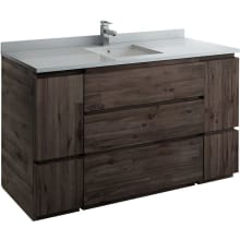 Formosa 60" Free Standing Single Basin Vanity Set with Cabinet and Quartz Vanity Top