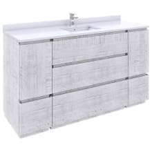 Formosa 60" Free Standing Single Basin Vanity Set with Cabinet and Quartz Vanity Top