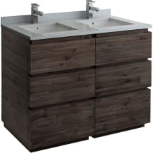 Formosa 48" Free Standing Double Basin Vanity Set with Cabinet and Quartz Vanity Top