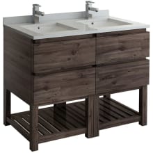 Formosa 48" Free Standing Double Basin Vanity Set with Cabinet and Quartz Vanity Top