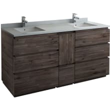 Formosa 72" Free Standing Double Basin Vanity Set with Cabinet and Quartz Vanity Top