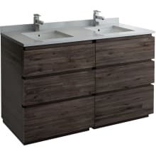 Formosa 58" Double Free Standing Wood Vanity Cabinet Only - Less Vanity Top