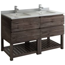 Formosa 60" Free Standing Double Basin Vanity Set with Cabinet and Quartz Vanity Top