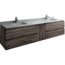 Formosa 82" Double Wall Mounted Wood Vanity Cabinet Only - Less Vanity Top