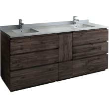 Formosa 84" Free Standing Double Basin Vanity Set with Cabinet and Quartz Vanity Top