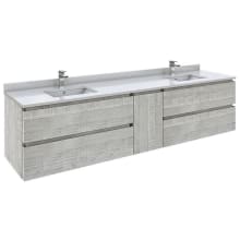 Formosa 82" Double Wall Mounted Wood Vanity Cabinet Only - Less Vanity Top