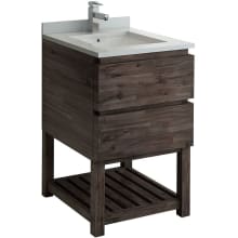 Formosa 24" Free Standing Single Basin Vanity Set with Cabinet and Quartz Vanity Top