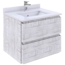Formosa 24" Wall Mounted Single Basin Vanity Set with Cabinet and Quartz Vanity Top