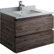 Formosa 30" Wall Mounted Single Basin Vanity Set with Cabinet and Quartz Vanity Top