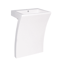 Quadro 22-1/2" Pedestal Bathroom Sink with Single Faucet Hole and Overflow