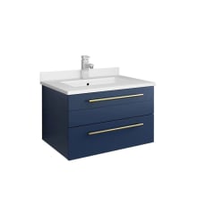 Lucera 24" Wall Mounted Single Basin Vanity Set with Cabinet and Quartz Vanity Top