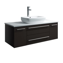 Lucera 42" Wall Mounted Single Basin Vanity Set with Cabinet and Quartz Vanity Top