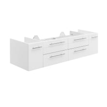Lucera 60" Single Wall Mounted Vanity Cabinet Only - Less Vanity Top