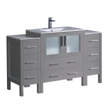 Torino 54" Free Standing Single Vanity Set with Engineered Wood Cabinet and Ceramic Vanity Top - Less Faucet