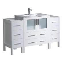 Torino 54" Free Standing Single Vanity Set with Engineered Wood Cabinet and Ceramic Vanity Top - Less Faucet