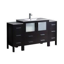 Torino 60" Free Standing Single Vanity Set with Engineered Wood Cabinet and Ceramic Vanity Top - Less Faucet