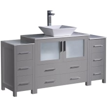 Torino 59-3/4" Free Standing Vanity Set with Engineered Wood Cabinet, Ceramic Vanity Top, and Single Vessel Sink