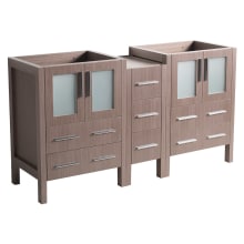 Torino 60" Double Free Standing Engineered Wood Vanity Cabinet Only - Less Vanity Top