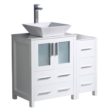 Torino 36" Free Standing Vanity Set with Engineered Wood Cabinet, Ceramic Vanity Top, and Single Vessel Sink