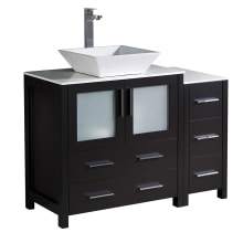 Torino 42" Free Standing Vanity Set with Engineered Wood Cabinet, Ceramic Vanity Top, and Single Vessel Sink