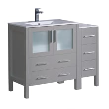 Torino 42" Free Standing Single Vanity Set with Engineered Wood Cabinet and Ceramic Vanity Top - Less Faucet
