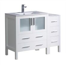 Torino 42" Free Standing Single Vanity Set with Engineered Wood Cabinet and Ceramic Vanity Top - Less Faucet