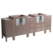Torino 84" Double Free Standing Engineered Wood Vanity Cabinet Only - Less Vanity Top