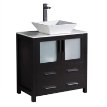 Torino 30" Free Standing Vanity Set with Engineered Wood Cabinet, Ceramic Vanity Top, and Single Vessel Sink