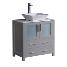 Torino 30" Free Standing Vanity Set with Engineered Wood Cabinet, Ceramic Vanity Top, and Single Vessel Sink