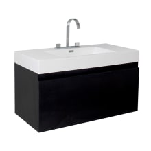Mezzo 39-1/8" Wall Mounted Single Basin Vanity Set with Cabinet and Acrylic Vanity Top