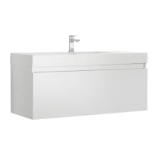 Mezzo 47" Wall Mounted Single Basin Vanity Set with Wood Cabinet and Stone Vanity Top