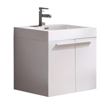 Alto 22-1/2" Wall Mounted / Floating Vanity Set with Engineered Wood Cabinet and Single Acrylic Integrated Sink