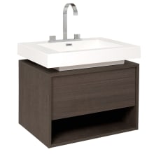 Potenza 27-3/8" Wall Mounted / Floating Vanity Set with Engineered Wood Cabinet and Single Acrylic Integrated Sink