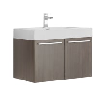 Vista 29" Wall Mounted Single Basin Vanity Set with Wood Cabinet and Stone Vanity Top