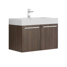 Vista 29" Wall Mounted Single Basin Vanity Set with Wood Cabinet and Stone Vanity Top