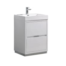 Senza 24" Single Vanity Set with Wood Cabinet and Acrylic Vanity Top