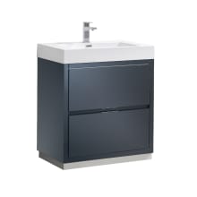 Senza 30" Single Vanity Set with Wood Cabinet and Acrylic Vanity Top