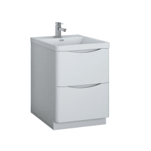 Senza 24" Free Standing Single Basin Vanity Set with MDF Cabinet and Acrylic Vanity Top