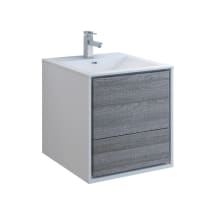 Senza 24" Wall Mounted Single Basin Vanity Set with MDF Cabinet and Acrylic Vanity Top