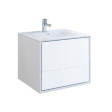 Senza 30" Wall Mounted Single Basin Vanity Set with MDF Cabinet and Acrylic Vanity Top