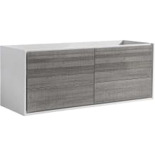 Senza 60" Single Wall Mounted Manufactured Wood Vanity Cabinet Only - Less Vanity Top