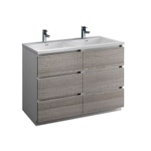 Senza 48" Free Standing Double Basin Vanity Set with MDF Cabinet and Acrylic Vanity Top
