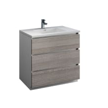 Senza 36" Free Standing Single Basin Vanity Set with MDF Cabinet and Acrylic Vanity Top