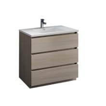 Senza 36" Free Standing Single Basin Vanity Set with MDF Cabinet and Acrylic Vanity Top