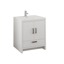 Senza 30" Free Standing Single Basin Vanity Set with MDF Cabinet and Acrylic Vanity Top