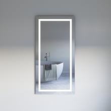 Spazio 59" x 30" Modern Rectangular Aluminum Frameless Bathroom Wall Mirror