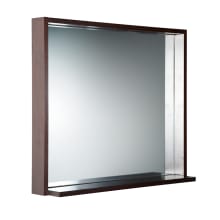 Allier 25-1/2" x 29-1/2" Plywood Framed Mirror with Shelf