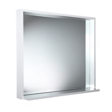 Allier 25-1/2" x 29-1/2" Plywood Framed Mirror with Shelf