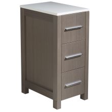 Torino 28" Freestanding Bathroom Engineered Wood Linen Cabinet with Glass / Stone Composite Countertop