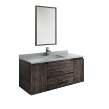 Formosa 48" Wall Mounted Single Basin Vanity Set with Cabinet, Quartz Vanity Top, Framed Mirror, and Single Hole Faucet